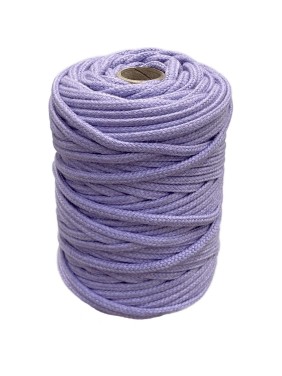 Шнур хлопковый плетеный truEnergy 4 мм, сиреневый, бобина 50 м 12666