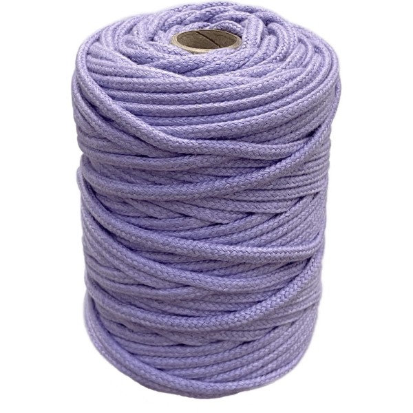 Шнур хлопковый плетеный truEnergy 4 мм, сиреневый, бобина 50 м 12666