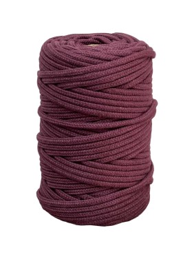 Шнур хлопковый плетеный truEnergy без сердечника, 4 мм, бордовый, бобина 50 м 12646