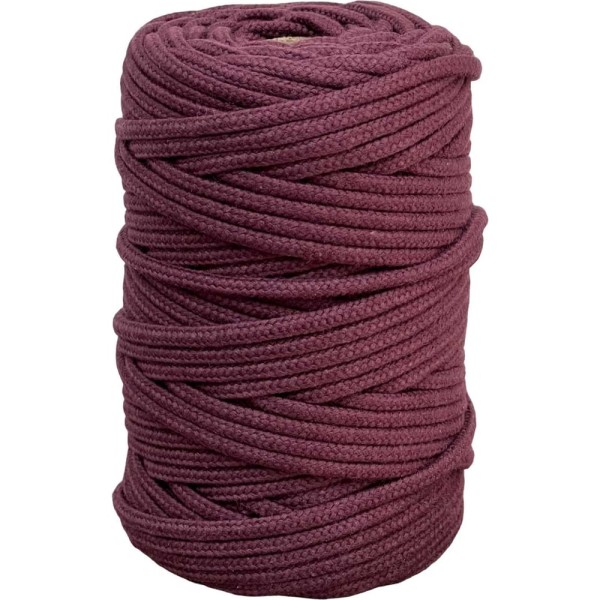 Шнур хлопковый плетеный truEnergy без сердечника, 4 мм, бордовый, бобина 50 м 12646
