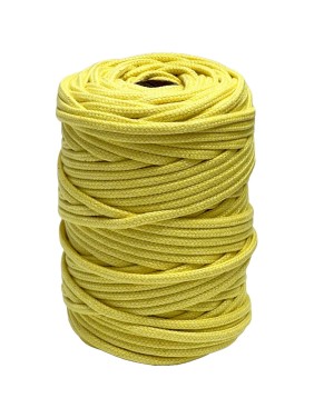 Шнур хлопковый плетеный truEnergy без сердечника, 4 мм, желтый, бобина 50 м 12674 Шнур хлопковый плетеный truEnergy без сердечника, 4 мм, желтый, бобина 50 м 12674
