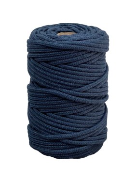 Шнур хлопковый плетеный truEnergy без сердечника, 4 мм, темно-синий, бобина 50 м 12647