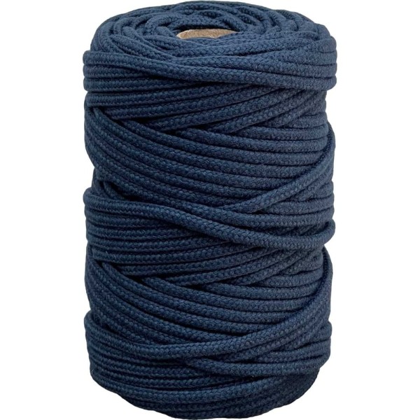Шнур хлопковый плетеный truEnergy без сердечника, 4 мм, темно-синий, бобина 50 м 12647