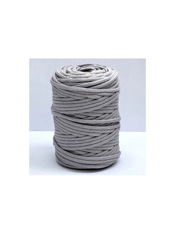Шнур хлопковый плетеный truEnergy без сердечника, 4 мм, пепельный, бобина 50 м 12672