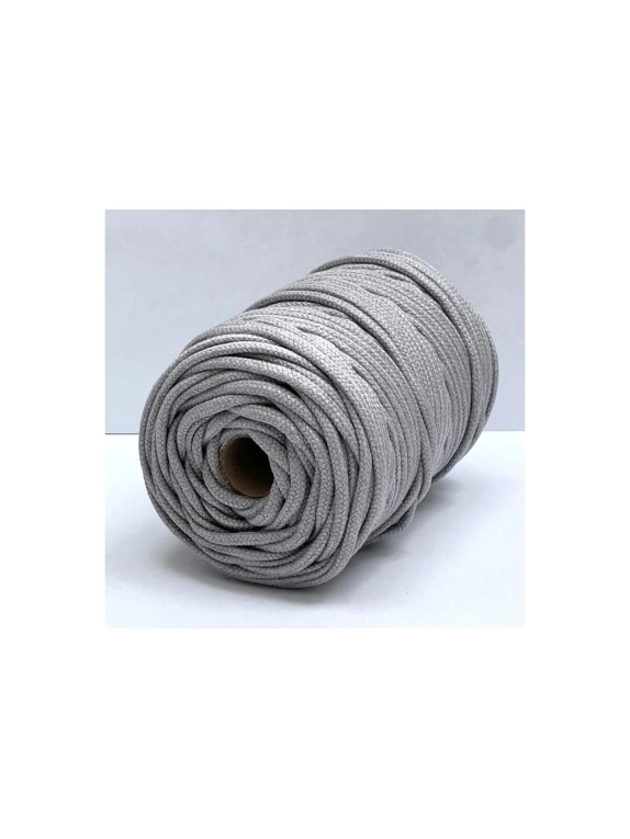 Шнур хлопковый плетеный truEnergy без сердечника, 4 мм, пепельный, бобина 50 м 12672