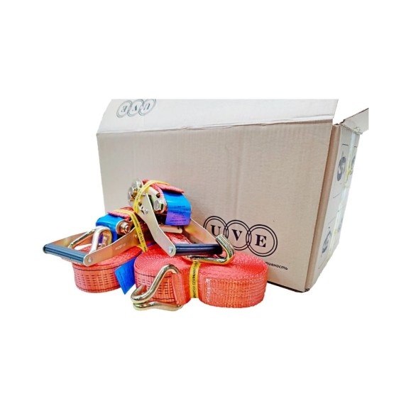 Ремень стяжной UVE 2.5/5.0 т, 8 м, 10 шт RS2-50-5000-8-pack10