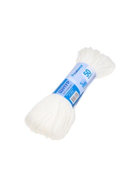 Вязаный шнур Сибшнур диаметр 3 мм, 50 м, белый, моток 30049