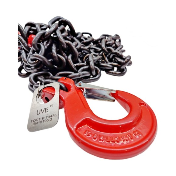 Цепь крепежная UVE 8 класс, 10 мм, 6.3 т, 5 м, ЦК-10/6300 UVE FC-106300-5000 Цепь крепежная UVE 8 класс, 10 мм, 6.3 т, 5 м, ЦК-10/6300 UVE FC-106300-5000