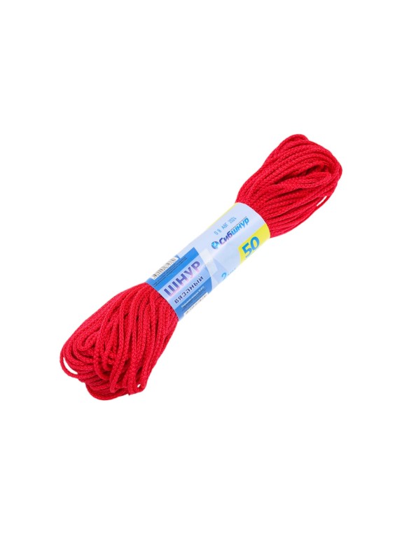 Вязаный цветной шнур Сибшнур диаметр 2 мм, 50 м, моток 30028