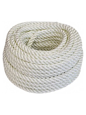 Полиамидный крученый канат truEnergy 10 мм шайба 20 м, белый 12197 Полиамидный крученый канат truEnergy 10 мм шайба 20 м, белый 12197