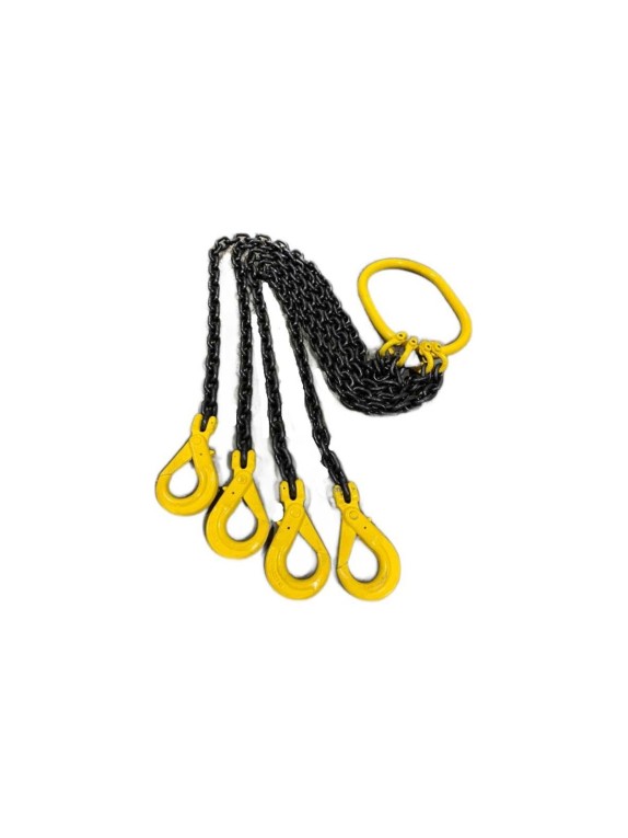 Четырехветвевой цепной строп ТРАСТ 4сц 11,5 тн, 3500 мм, с увеличенным звеном для автокрана, крюки самозапирающиеся, 8 класс 4687203985066