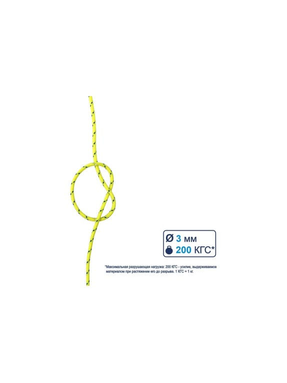 Капроновый шнур Репшнур Сибшнур 3 мм, 20 м 20766