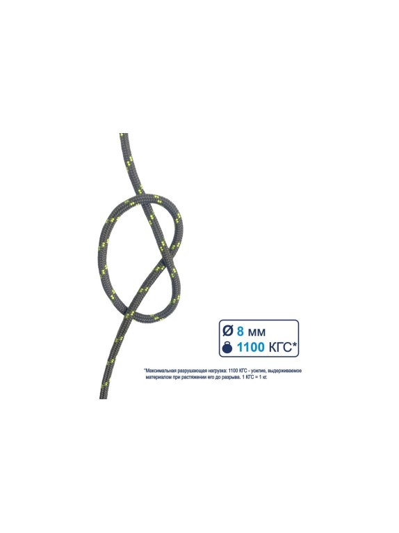 Капроновый шнур Репшнур Сибшнур 8 мм, 10 м 20933
