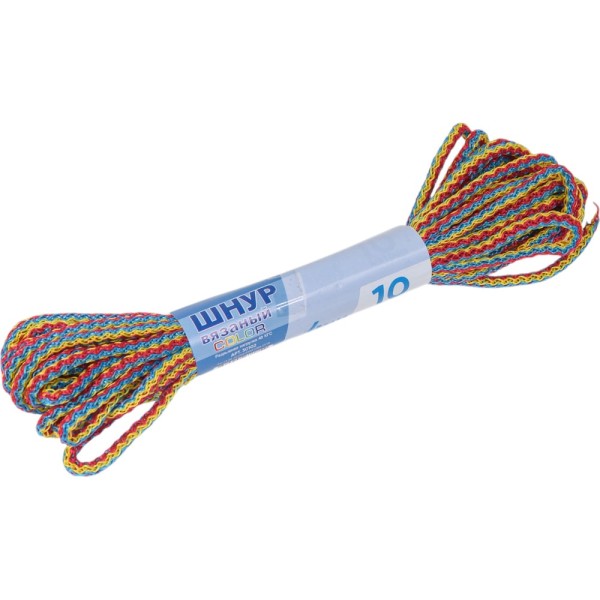 Шнур вязаный СИБШНУР д 4 мм, цветной, 10 м Color 30102