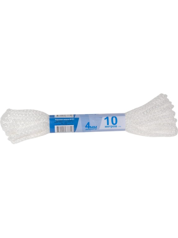 Шнур вязаный СИБШНУР д 4 мм, белый, 10 м 30082