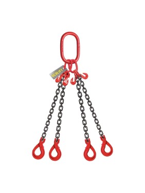 Цепной строп LITELIFT 4СЦ 2,36т 3м с самозакрывающимися крюками и укоротителями четырехветвевой цепь 6x18 T8 G80 4sc2360t3sh