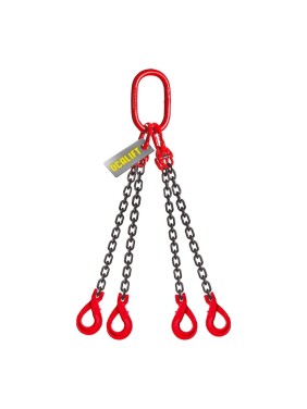 Цепной строп LITELIFT 4СЦ 3,15т 2,5м с самозакрывающимися крюками четырехветвевой цепь 7x21 T8 G80 4sc3150t25s