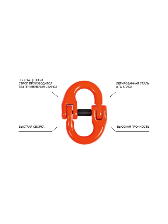 Цепной строп LITELIFT 1СЦ 1,5т 4м одноветвевой цепь 7x21 T8 G80 1sc1500t4
