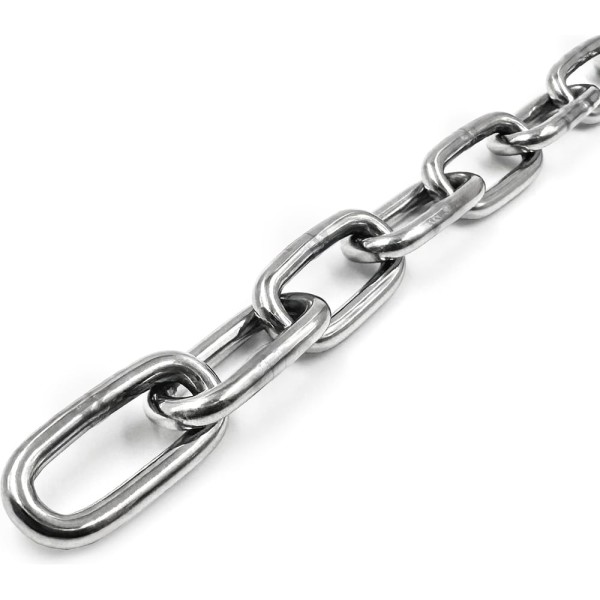 Цепь нержавеющая KREPFIELD 2x12 мм DIN 766 А2 сварная короткозвенная 6 метров 766А2ЦЕПЬ2ММ-6