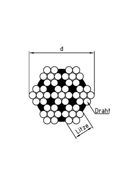Трос Metiz-A2 нерж., ART.8379 4.0 мм, А2, плетение7x7, средн. жестк. 10 м. 837924 10