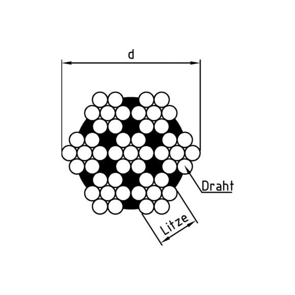 Трос Metiz-A2 нерж., ART.8379 2.0 мм, А4, плетение7x7, средн. жестк. 50 м. 837942 50
