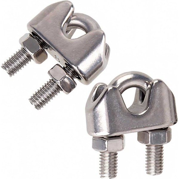 Канатный зажим КРЕП-КОМП нержавейка А4, ART 9074, М8, 80 шт. зкн8
