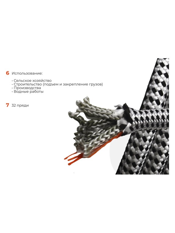 Плетеная веревка Gigant п/п, 32 пряди, 16 мм х 50 м HRS-14
