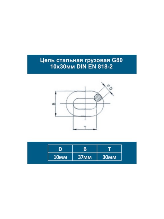 Цепь ООО Грузкомплект крепежная с крюками 6т 2м (цепь д.10мм) цкк6т2м