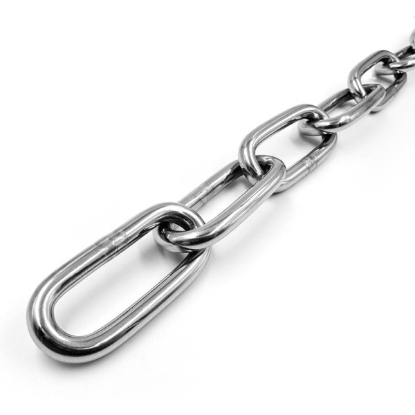 Цепь нержавеющая KREPFIELD 5х35 мм DIN 763 А4 сварная длиннозвенная 100 метров 763А4ЦЕПЬ5ММ-100