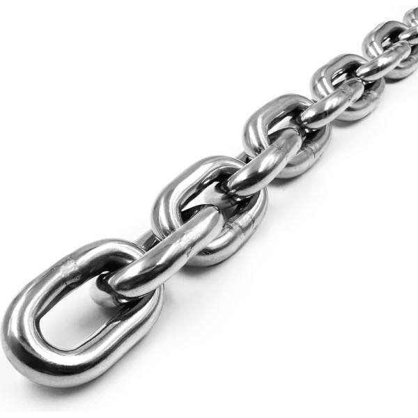 Цепь Нержавеющая KREPFIELD 8х24 мм DIN 766 А2 сварная короткозвенная 50 метров 766А2ЦЕПЬ8ММ-50