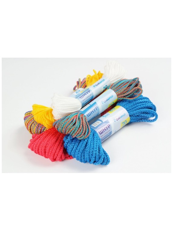 Вязаный шнур Сибшнур диаметр 6 мм, 20 м, белый 30200