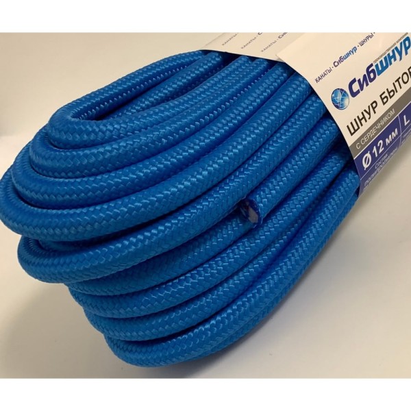 Плетеный бытовой шнур Сибшнур диаметр 12 мм, 100 м, моток 20333