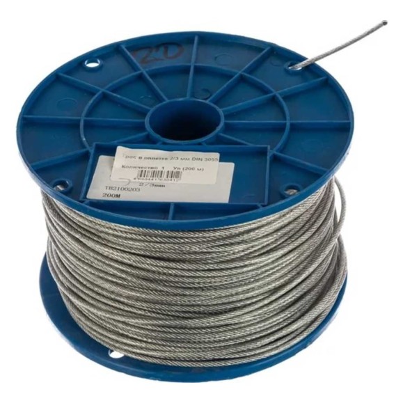 Трос для растяжки в оплетке BlackWeld 2/3 мм 200м ПВХ DIN3055 144981 Трос для растяжки в оплетке BlackWeld 2/3 мм 200м ПВХ DIN3055 144981