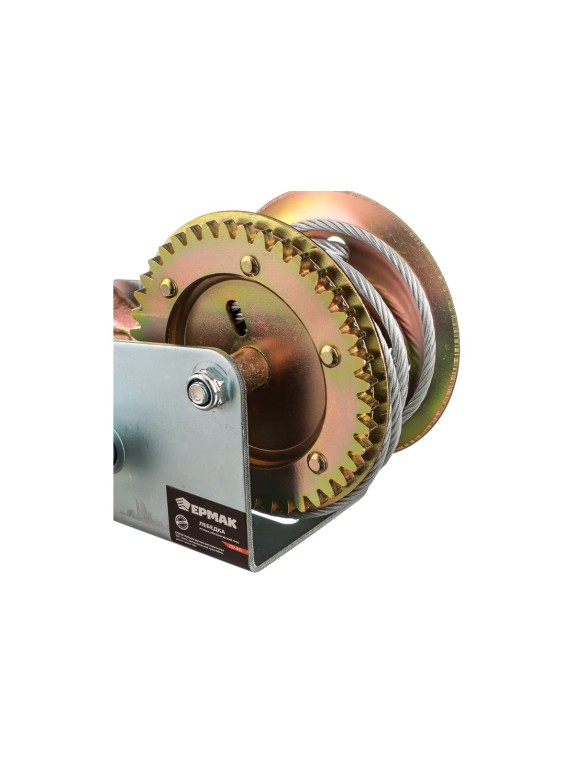 Ручная шестеренчатая лебедка ЕРМАК TRT 1201C (металлический трос) 900кг, длина троса 10м 737-011