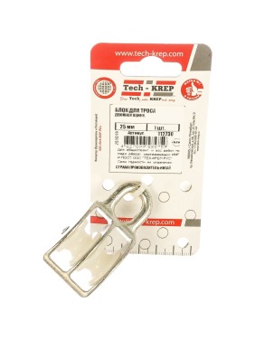 Двойной оцинкованный блок для троса, нейлоновый шкив 25мм 1шт - ярлык Tech-Krep 112730 Двойной оцинкованный блок для троса, нейлоновый шкив 25мм 1шт - ярлык Tech-Krep 112730