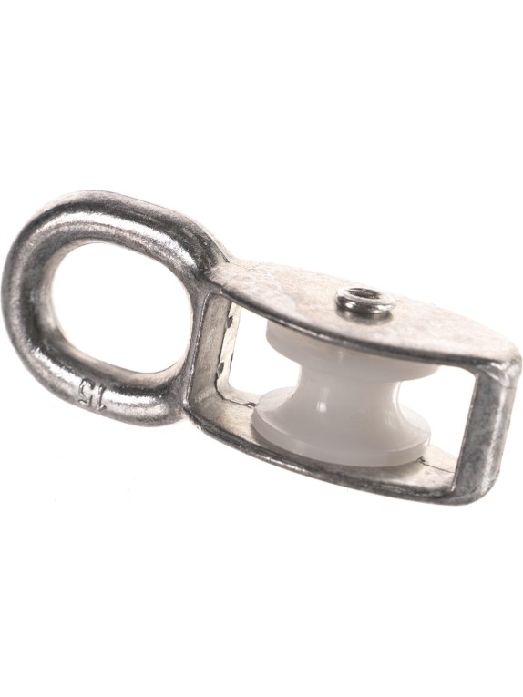 Одинарный оцинкованный блок для троса, нейлоновый шкив 15мм 1шт - ярлык Tech-Krep 112740