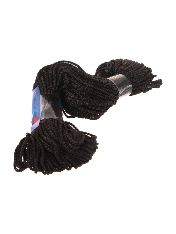 Вязаный шнур (ПП, 2 мм, с сердцевиной, универсальный, черный, 50 м) Tech-Krep 140322