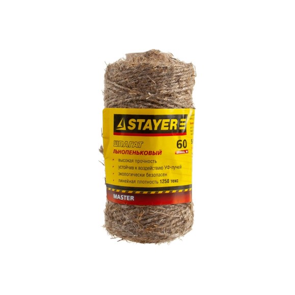 Льнопеньковый шпагат 60 м STAYER 50110-060