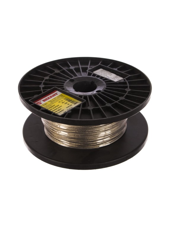 Стальной трос REXANT в ПВХ изоляции d=2.0 мм, катушка 200 метров 09-5320