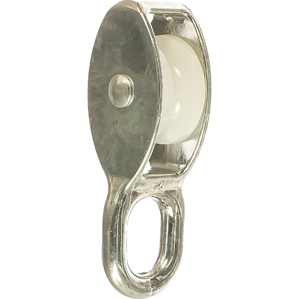 Одинарный блок для троса ПАРТНЕР оцинкованный нейлоновый шкив 25мм трос 7мм 4690250050670