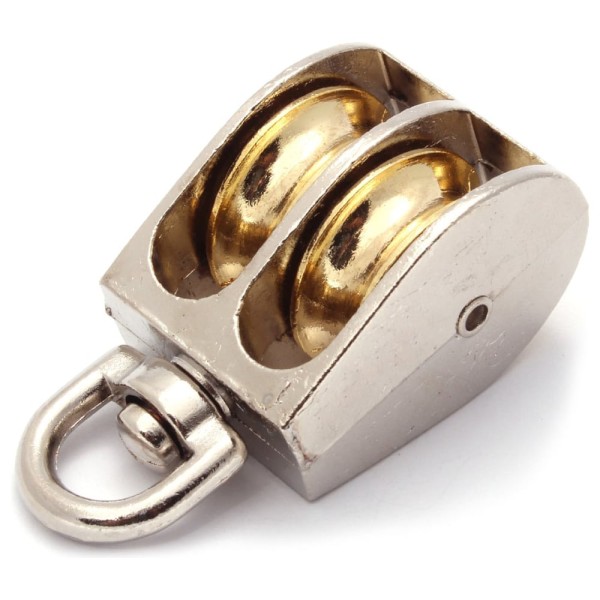 Двойной оцинкованный блок для троса ПАРТНЕР металлический шкив 30 мм, трос 8 мм 4690250050502