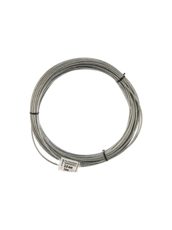 Стальной трос для растяжки DIN 3055, 3 мм, 20 м Tech-Krep 127933