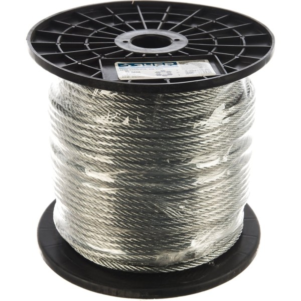 Стальной трос Зубр DIN 3055, оцинкованная сталь, синтетическая сердцевина, d=6 мм, L=120 м 4-304110-06