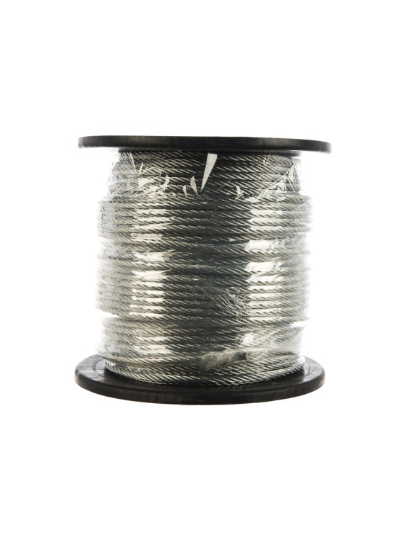 Стальной трос Зубр DIN 3055, оцинкованная сталь, синтетическая сердцевина, d=6 мм, L=120 м 4-304110-06