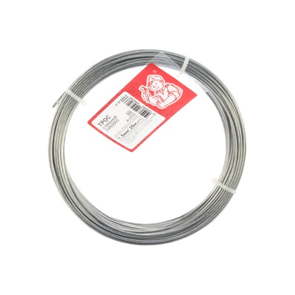 Стальной трос Стройбат DIN 3055 1.5 мм, 25 м 2519400-3 276100