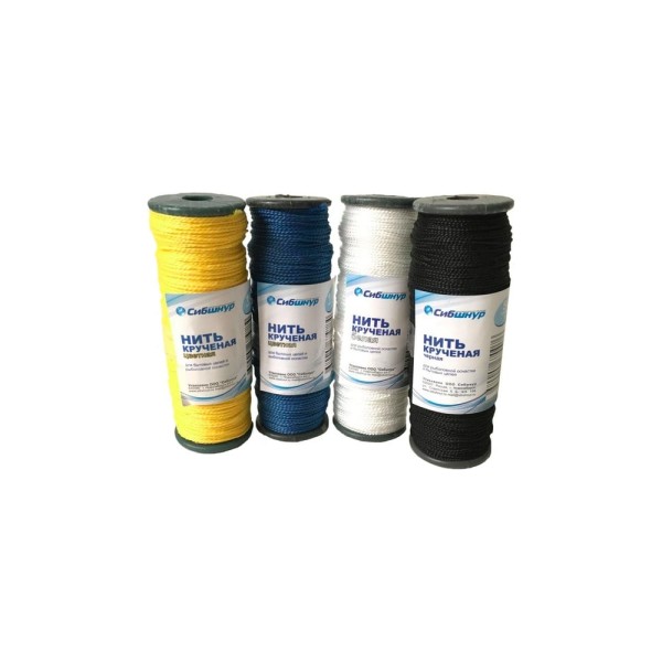 Полипропиленовая крученая нить Сибшнур катушка 100 м, 50 гр, черная 40018