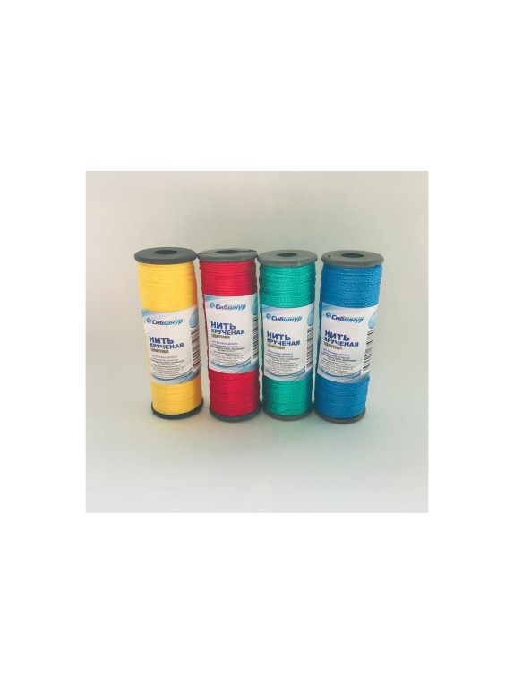 Полипропиленовая крученая нить Сибшнур катушка 100 м, 50 гр, цветная 40017