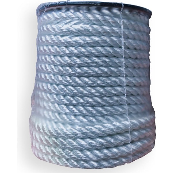 Полипропиленовый канат АзотХимФортис тросовой свивки 19 мм 50 м белый 73624