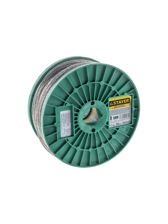 Стальной трос в полимерной оболочке STAYER 3 мм L=200 м 30410-30