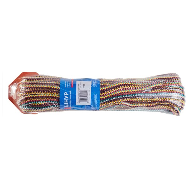 Вязаный шнур (ПП, 8 мм, с сердцевиной, универсальный, цветной, 20 м) Tech-Krep 139950